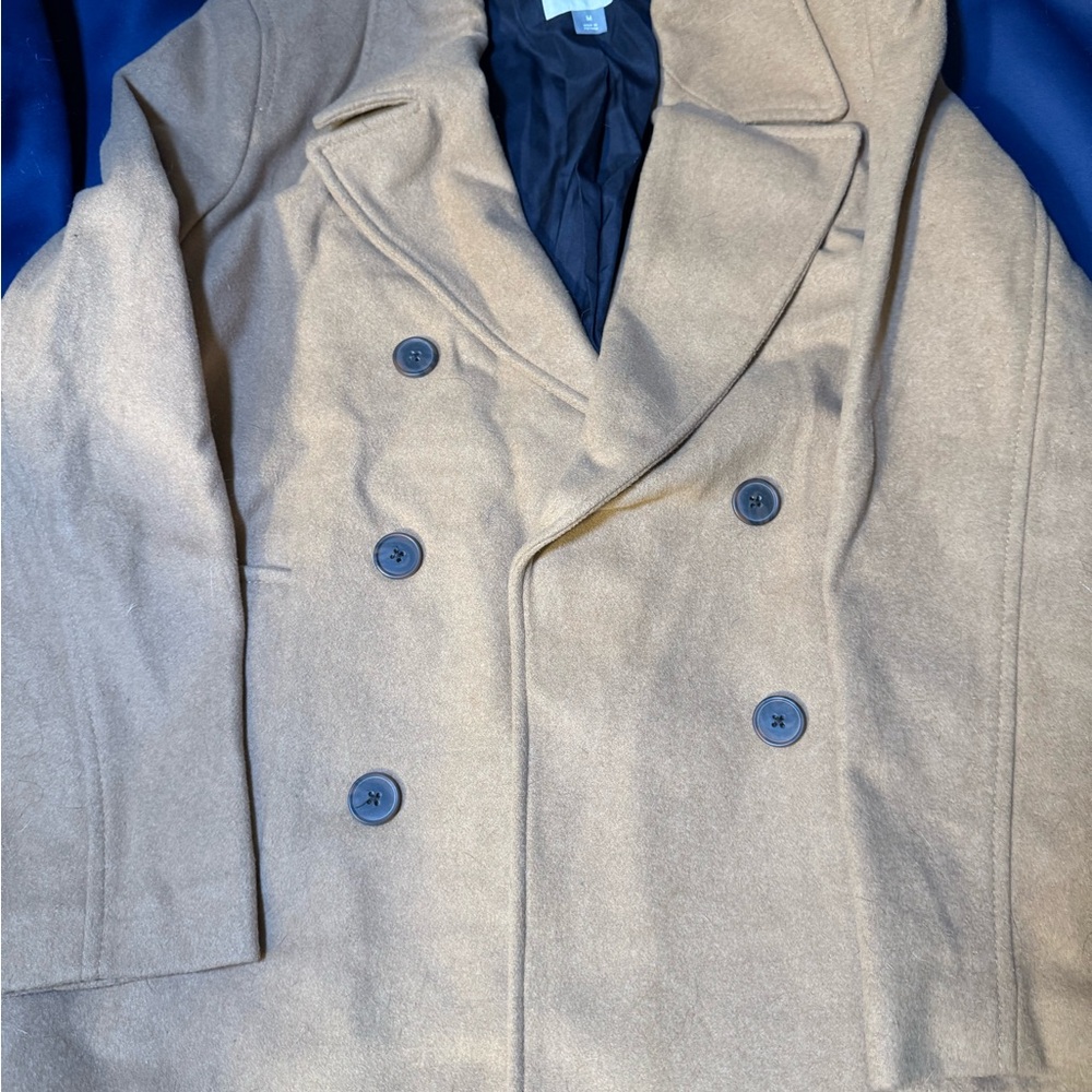 Old Navy Women’s Camel Double-Breasted Pea Coat NWOT Size M